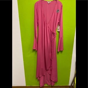 Billabong Maxi Wrap Dress Coverup Pink New Large